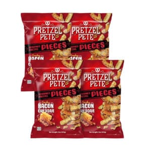 Smokey Bacon Cheddar Broken Pretzel Pieces - 9oz bags 4-pack