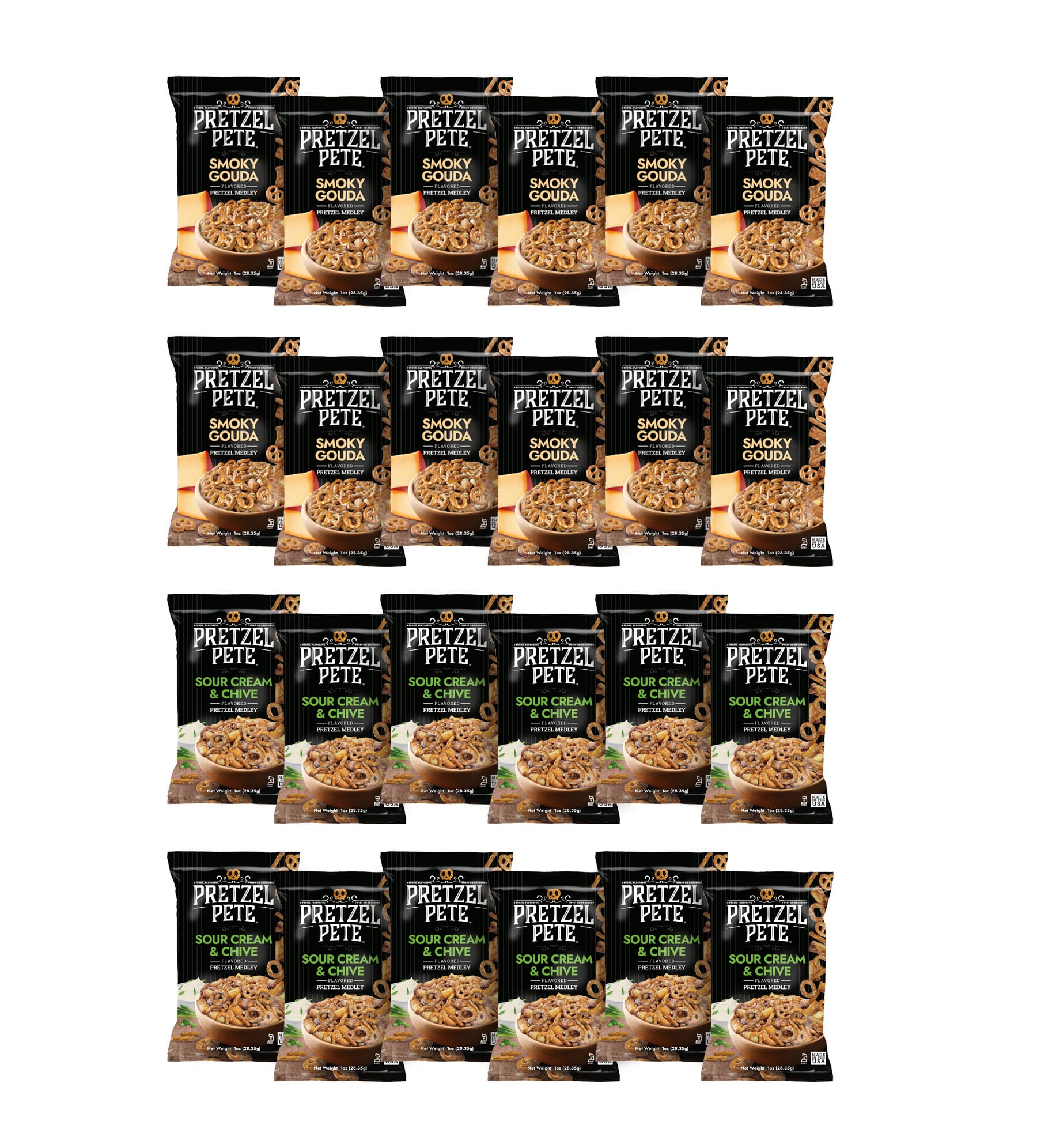 1oz Variety Medley 24 Pack (12 Each: Smoky Gouda, Sour Cream & Chive)